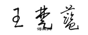 骆恒光王楚蓝草书个性签名怎么写