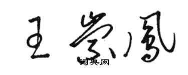 骆恒光王崇凤草书个性签名怎么写