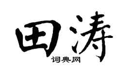 翁闿运田涛楷书个性签名怎么写