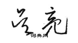 骆恒光吴亮草书个性签名怎么写