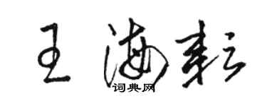 骆恒光王海耘草书个性签名怎么写