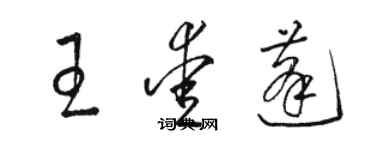 骆恒光王爱蓬草书个性签名怎么写