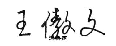 骆恒光王傲文草书个性签名怎么写