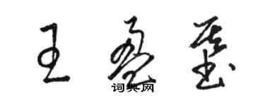 骆恒光王盈基草书个性签名怎么写