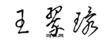 骆恒光王翠环草书个性签名怎么写