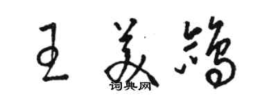 骆恒光王美鸽草书个性签名怎么写