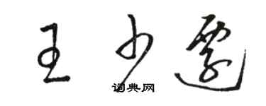 骆恒光王少迁草书个性签名怎么写