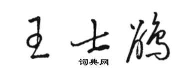 骆恒光王士鹃草书个性签名怎么写