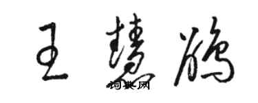 骆恒光王慧鹃草书个性签名怎么写