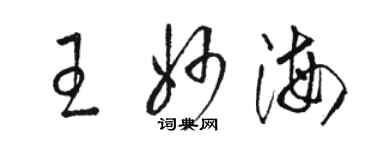 骆恒光王妙海草书个性签名怎么写