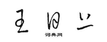 骆恒光王日上草书个性签名怎么写