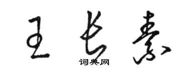 骆恒光王长素草书个性签名怎么写