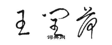 骆恒光王闰荷草书个性签名怎么写