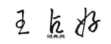 骆恒光王占好草书个性签名怎么写