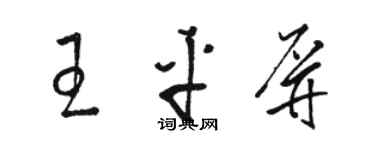 骆恒光王平屏草书个性签名怎么写