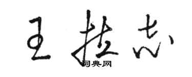 骆恒光王拉志草书个性签名怎么写