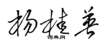 骆恒光杨桂英草书个性签名怎么写