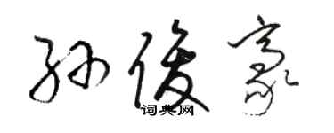 骆恒光孙俊豪草书个性签名怎么写