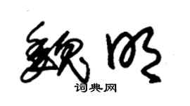 朱锡荣魏明草书个性签名怎么写