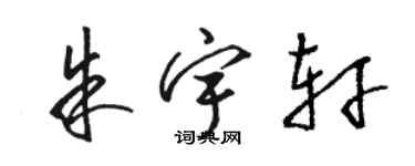 骆恒光朱宇轩草书个性签名怎么写