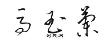 骆恒光马玉兰草书个性签名怎么写
