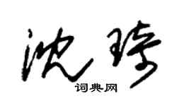 朱锡荣沈琦草书个性签名怎么写