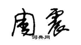朱锡荣周震草书个性签名怎么写