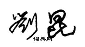 朱锡荣刘昆草书个性签名怎么写