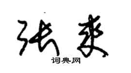 朱锡荣张爽草书个性签名怎么写