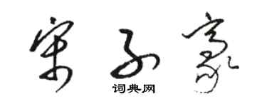 骆恒光宋子豪草书个性签名怎么写