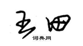 朱锡荣王田草书个性签名怎么写