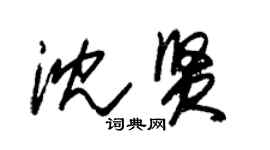 朱锡荣沈贤草书个性签名怎么写