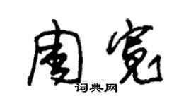 朱锡荣周宽草书个性签名怎么写