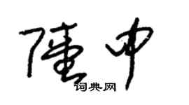 朱锡荣陆中草书个性签名怎么写