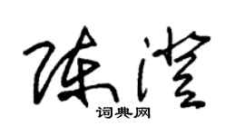朱锡荣陈澄草书个性签名怎么写