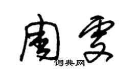 朱锡荣周雯草书个性签名怎么写