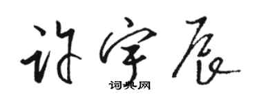 骆恒光许宇辰草书个性签名怎么写