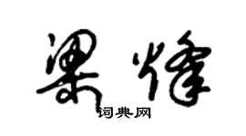 朱锡荣梁烽草书个性签名怎么写
