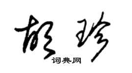 朱锡荣胡珍草书个性签名怎么写