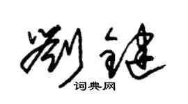 朱锡荣刘键草书个性签名怎么写