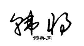 朱锡荣韩将草书个性签名怎么写