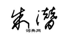 朱锡荣朱潜草书个性签名怎么写