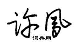 朱锡荣许凤草书个性签名怎么写