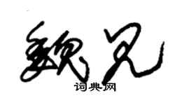 朱锡荣魏见草书个性签名怎么写