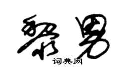 朱锡荣黎男草书个性签名怎么写