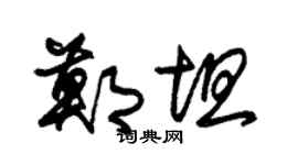 朱锡荣郑坦草书个性签名怎么写