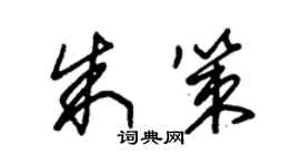 朱锡荣朱策草书个性签名怎么写