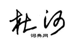朱锡荣杜河草书个性签名怎么写