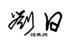 朱锡荣刘日草书个性签名怎么写