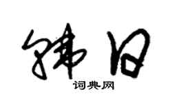 朱锡荣韩日草书个性签名怎么写